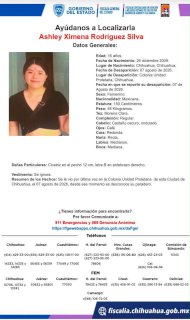 Buscan a jovencita desaparecida en la colonia Unidad Proletaria 