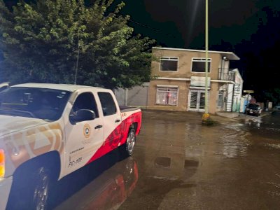Alertan por calles y arroyos con corrientes en Cuauhtémoc 