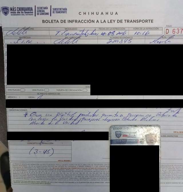 Infraccionan a chófer de camión donde ingerían bebidas alcohólicas