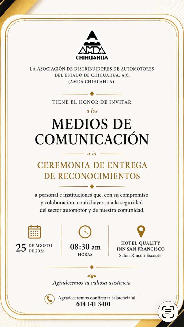 Premiará AMDA Chihuahua labor en seguridad del sector automotor