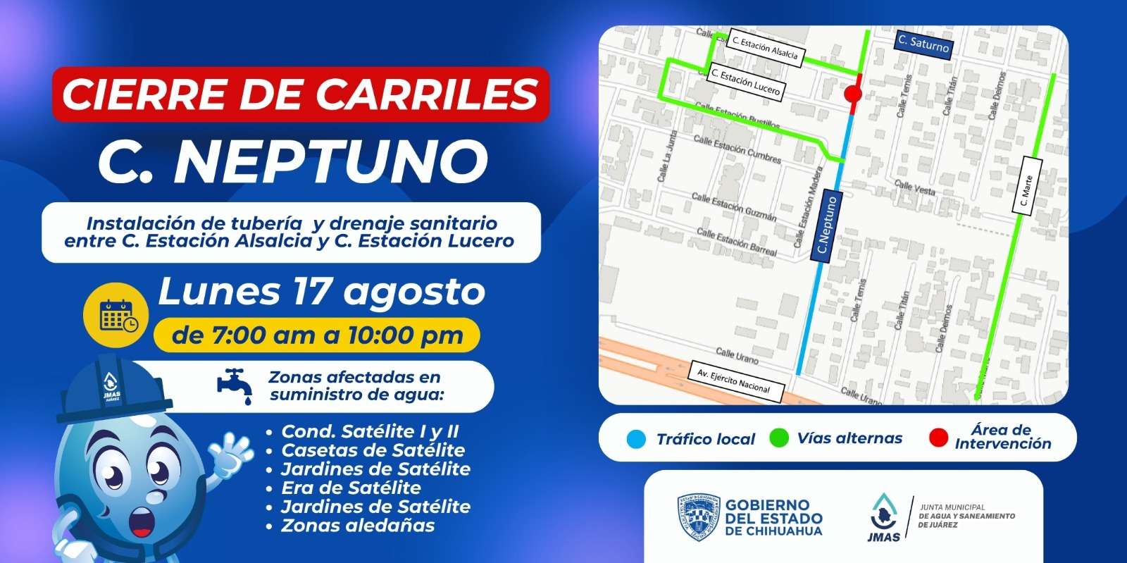 Realizará JMAS trabajos de agua potable en Satelite