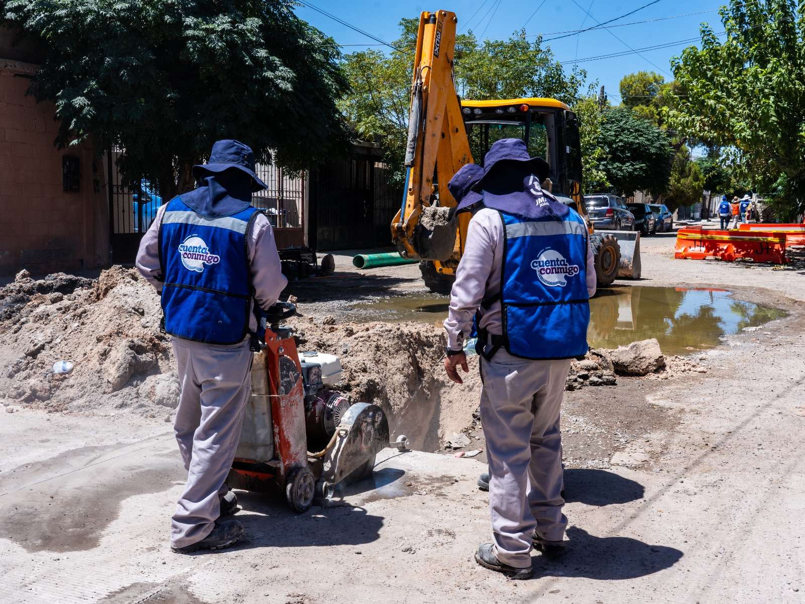 Repara JMAS hundimiento registrado en Jardines del Aeropuerto 