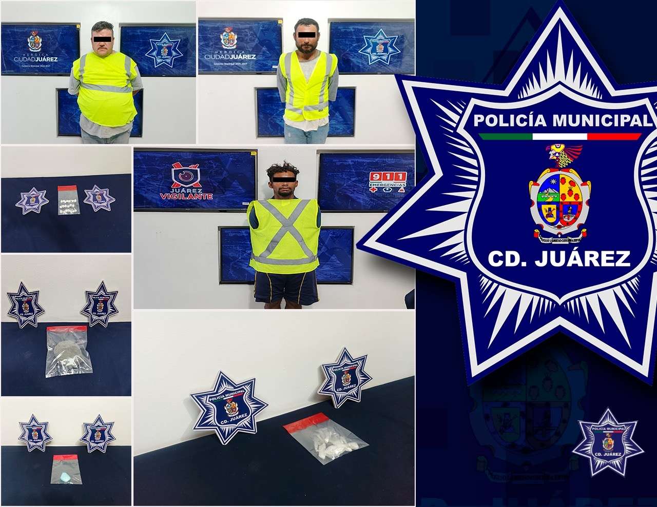 Aseguran cristal y detienen a tres narcomenudistas  