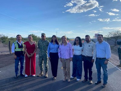 Entrega Maru rehabilitación de tramos carreteros de estación Conchos-Naica 