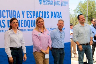 Acompaña Pérez Pavía a Maru Campos durante su visita a Meoqui 