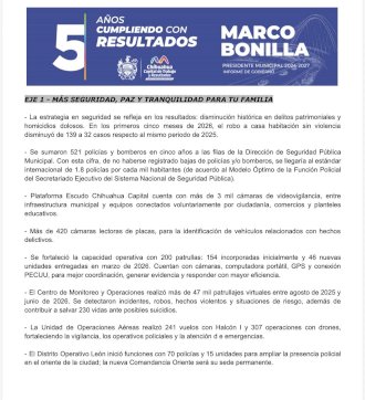Destaca Alcalde avances en seguridad, desarrollo e infraestructura