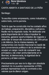 Carta Abierta a Santiago de la Peña 