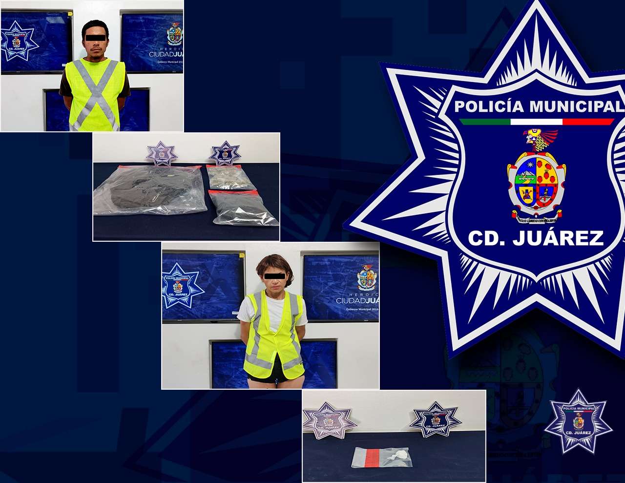 Detienen a dos con marihuana y cristal 