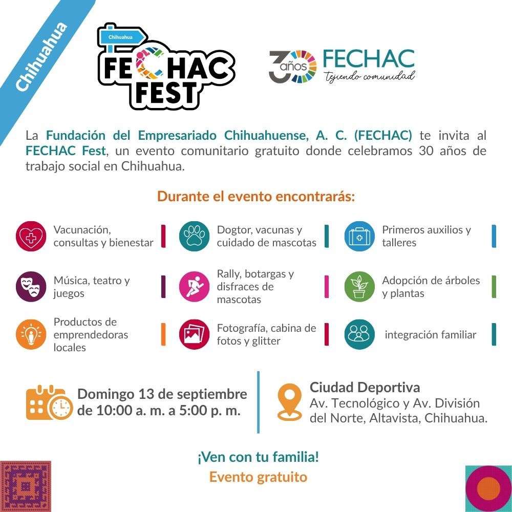 Celebrará Fechac 30 años de labor social con fiesta en la Deportiva