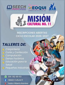 Abren convocatoria para talleres de Misión Cultural No. 11 en Meoqui
