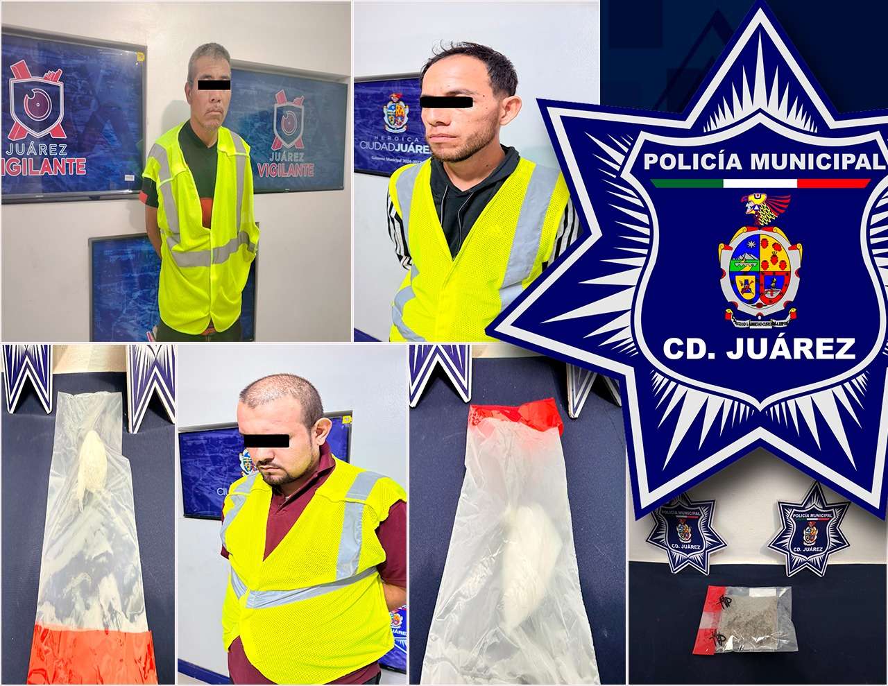 Detienen a tres personas en posesión de marihuana y cristal