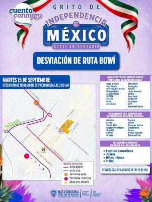 Informa Bowí servicio gratuito, desvío de rutas y horario por El Grito