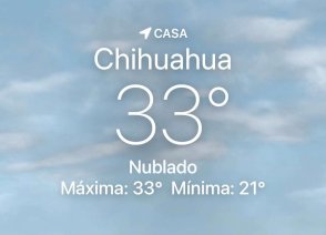 Alcanza temperatura 33°C, con probabilidad de lluvias
