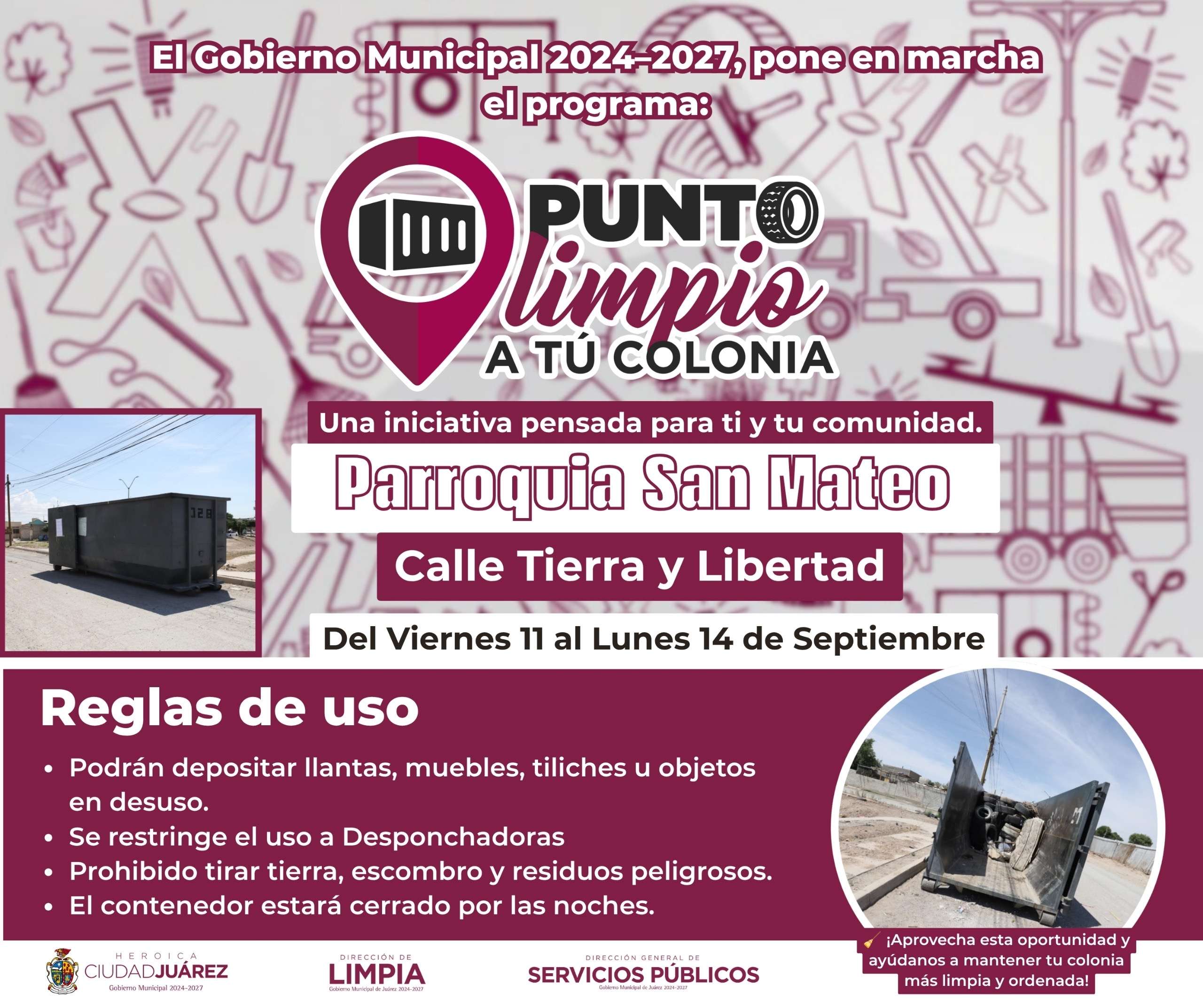 Anuncian nuevos Puntos Limpios este fin de semana 