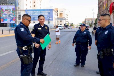 Verifican Policía Municipal y corporaciones seguridad en el Centro