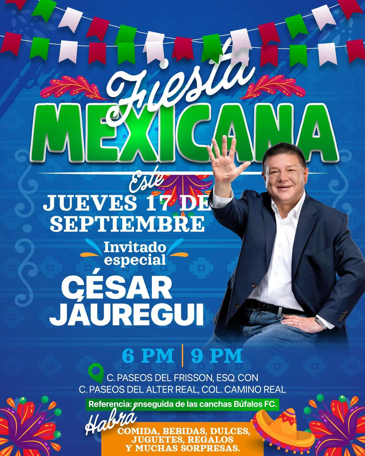 Participará Jáuregui en Fiesta Mexicana de la colonia Camino Real