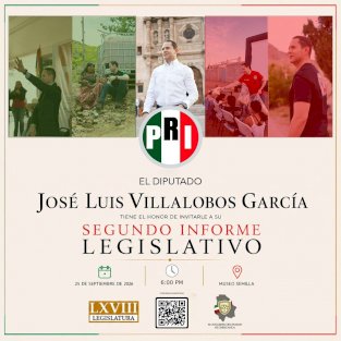 Presentará José Luis Villalobos su Segundo Informe Legislativo 