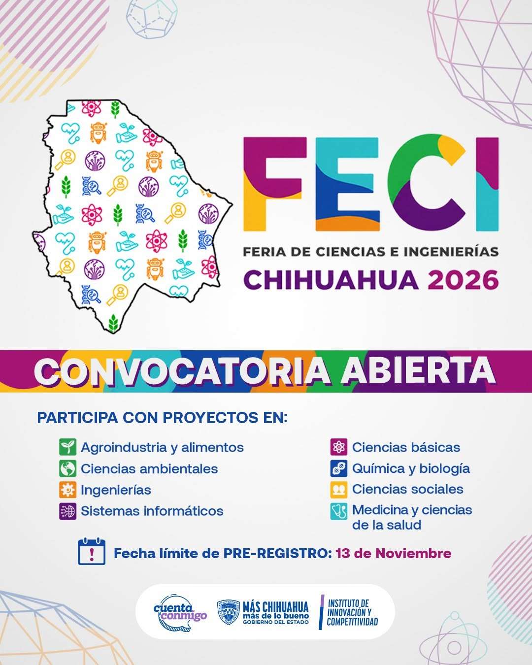 Invitan a jóvenes a participar en Feria de Ciencias e Ingenierías 2026