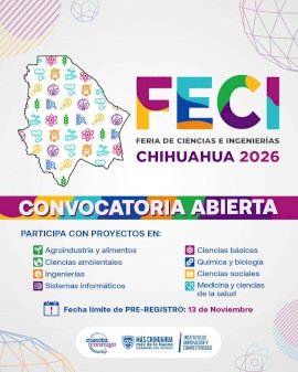 Invitan a jóvenes a participar en Feria de Ciencias e Ingenierías 2026 