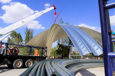 Avanza 70% construcción de domo en parque Plaza Satélite