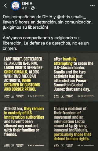Denuncian detención e incomunicación de activistas de DHIA