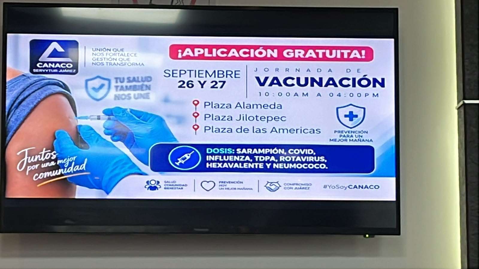Llevarán jornada gratuita de vacunación a tres plazas comerciales 