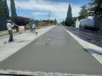 Avanza pavimentación en calle Sierra Palmarejo en Sierra Azul