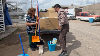 Entrega Municipio enseres y artículos de limpieza en zonas vulnerables