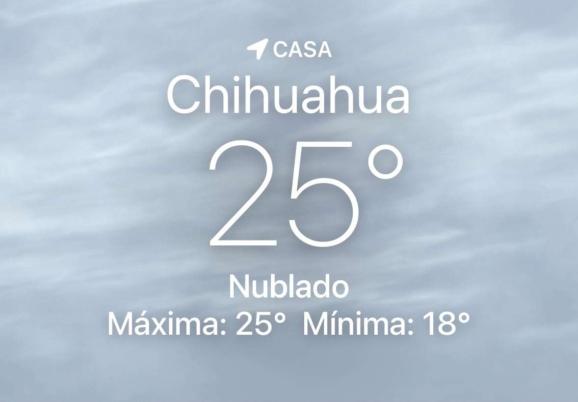 Mantiene Chihuahua 60% probabilidad de lluvia con máxima de 25°C