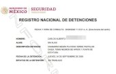 Confirman detención de Carlos Velázquez en Registro Nacional