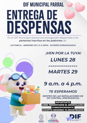 Informa DIF Municipal jornada de entrega de despensas 
