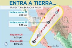 Enfila huracán Polo hacia Baja California Sur 