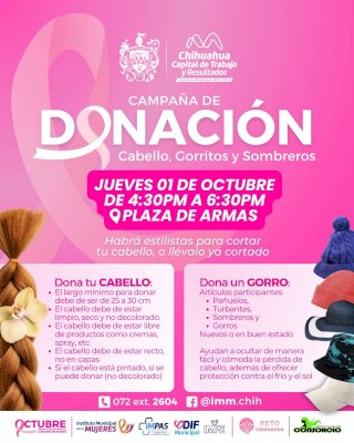 Inician campaña de donación de cabello, gorritos y sombreros 