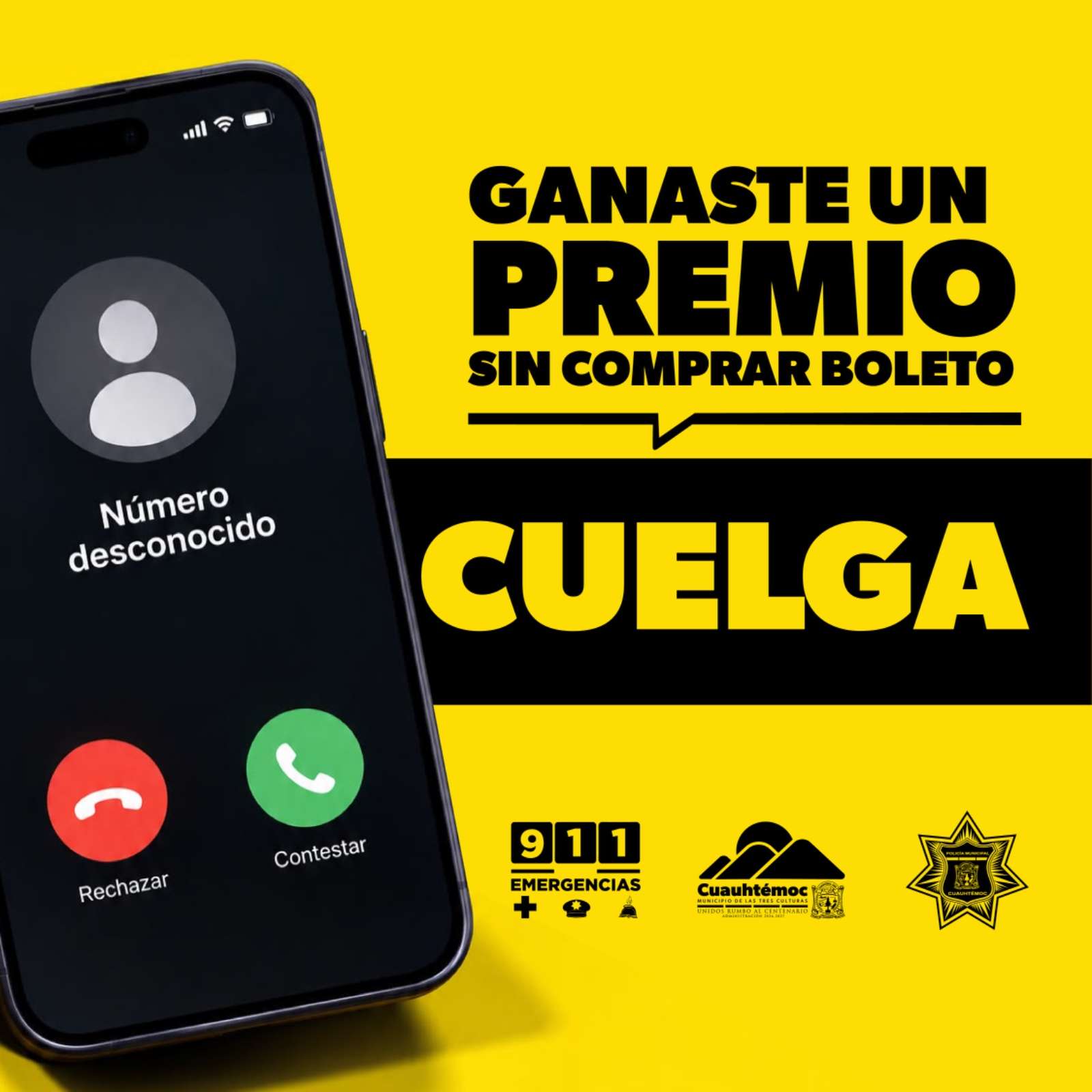Alertan en Cuauhtémoc por llamadas falsas de premios