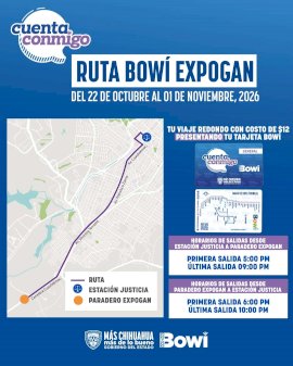Conoce la ruta temporal Bowí-Expogan 2026