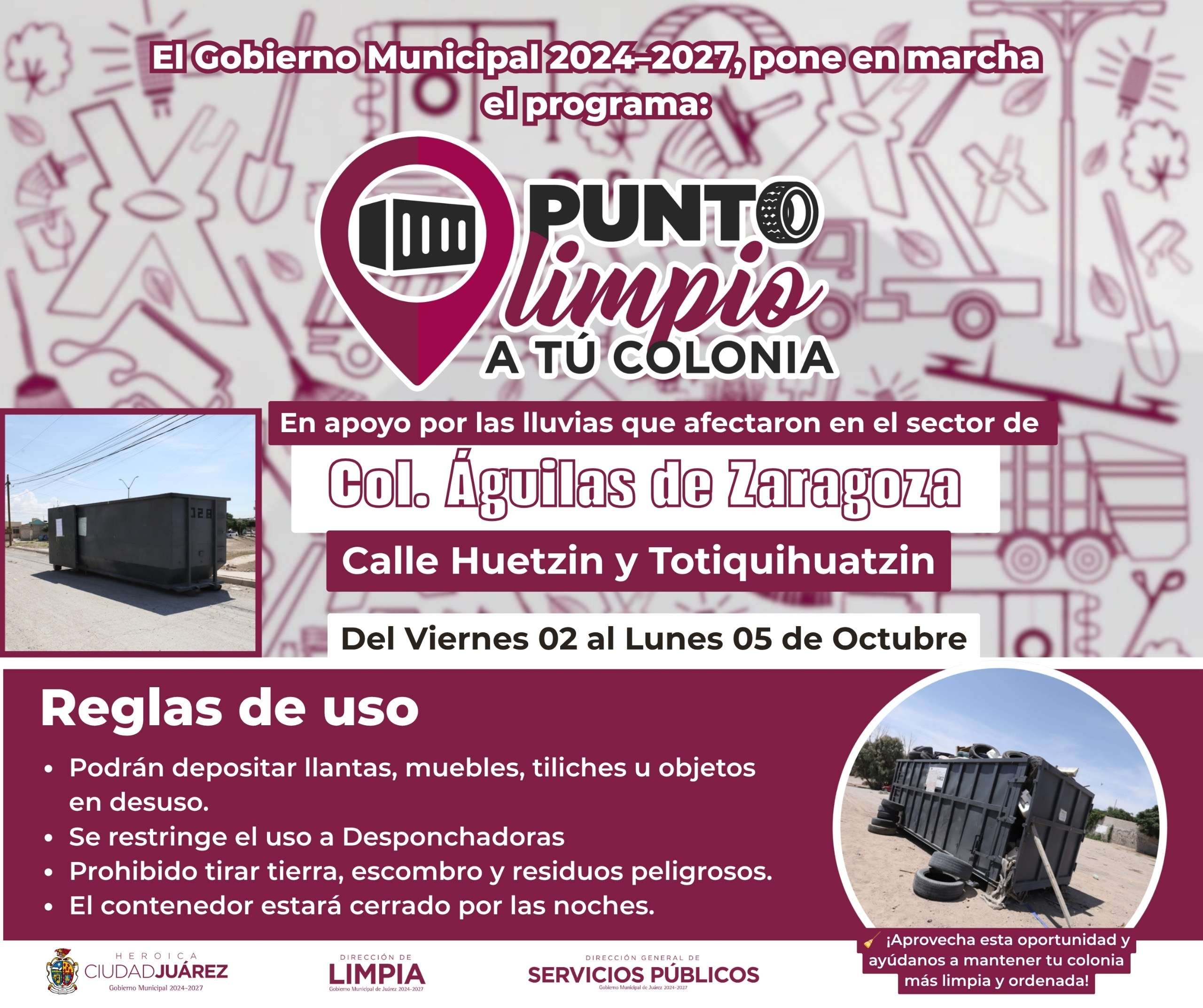 Hay nuevos cinco puntos limpios en tu colonia este fin de semana