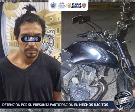 Detuvo Policía Municipal a motociclista con aparente cristal 