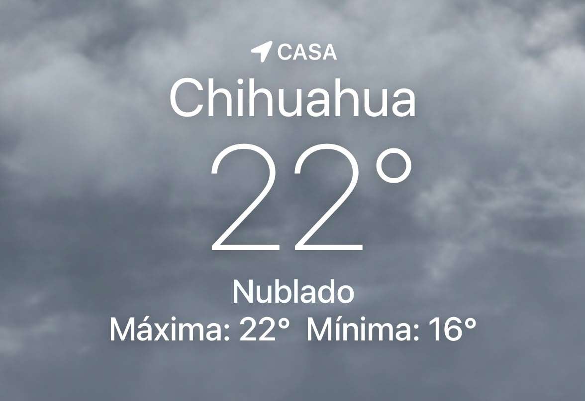 Alcanza temperatura 22°C con probabilidad de lluvias