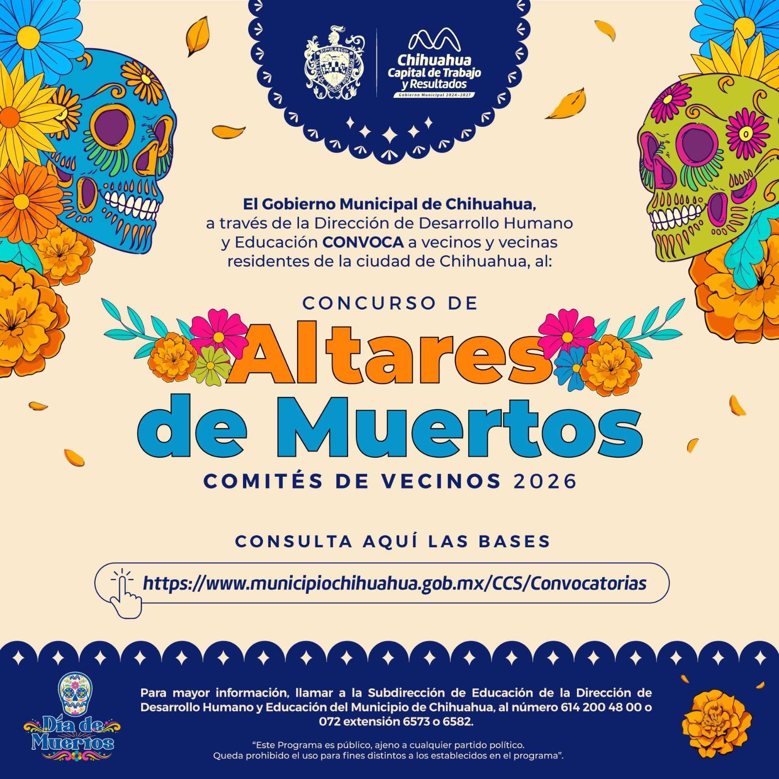Invita Municipio a participar en Concurso de Altares de Muertos