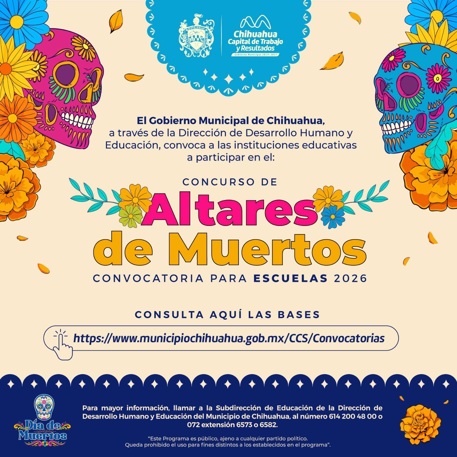 Invita Municipio a participar en Concurso de Altares de Muertos