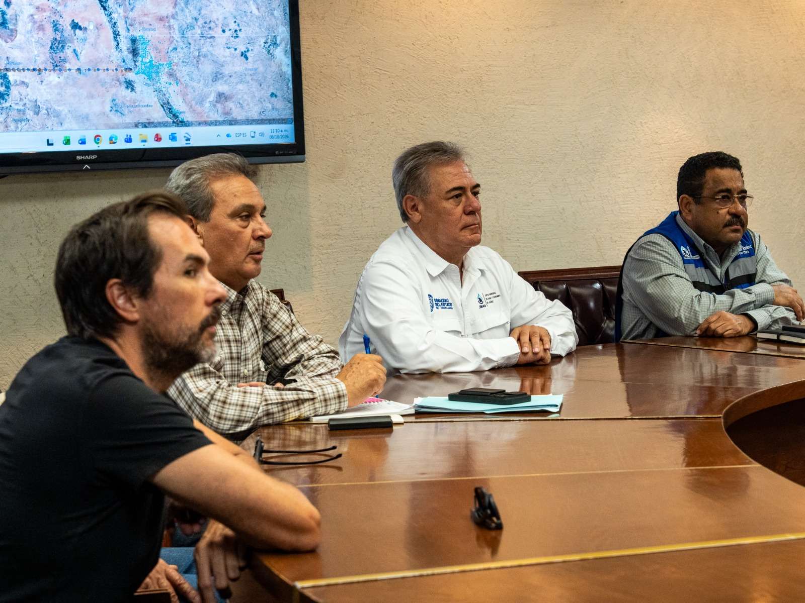 Recorre Director de Jmas zonas afectadas por creciente del Río Bravo