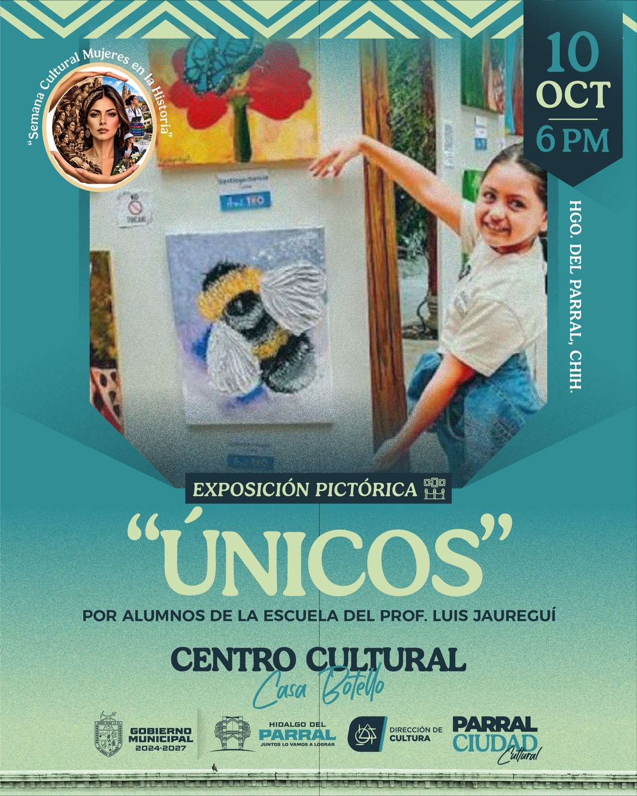 Invita Gobierno de Parral a la exposición pictórica Únicos