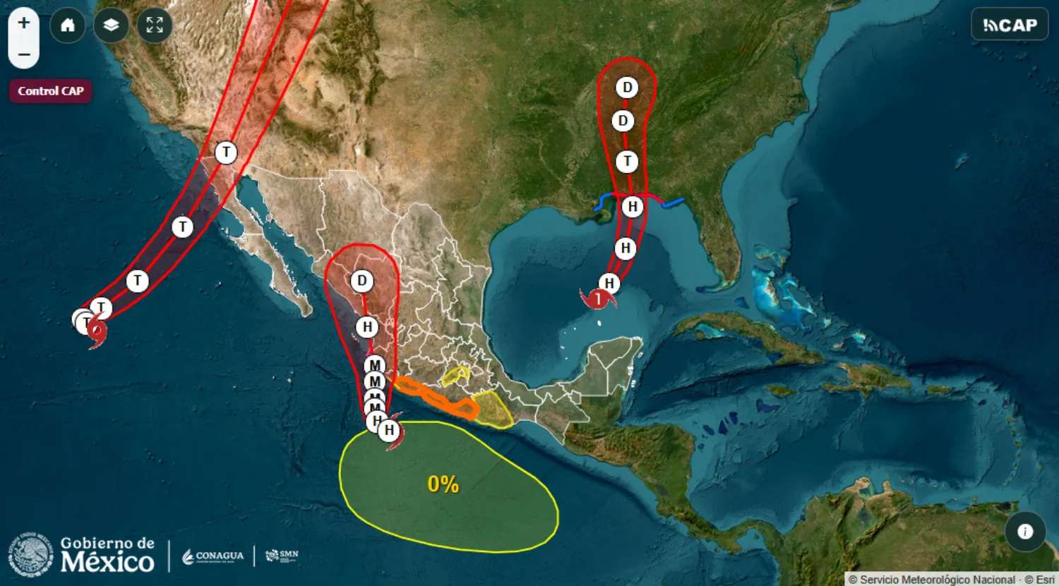 Amenaza ciclónica doble pone en alerta a México 