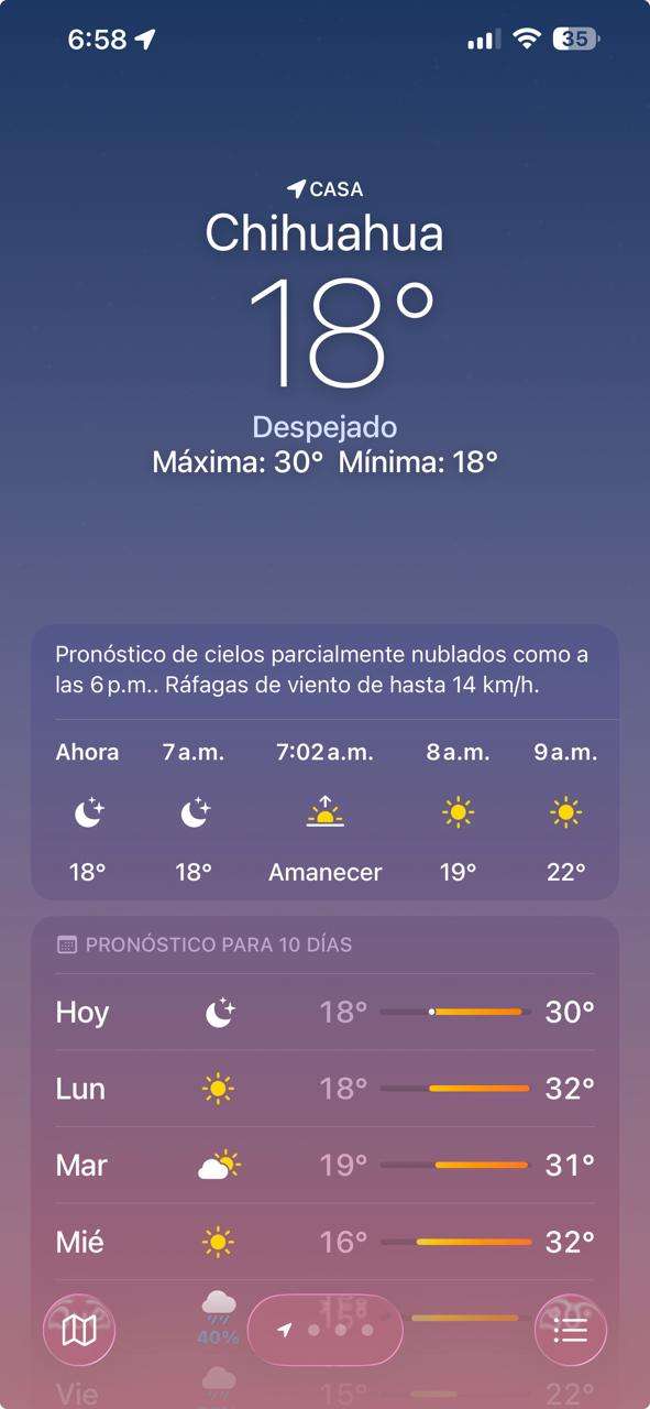Registra la ciudad amanecer de 18°C con cielo despejado