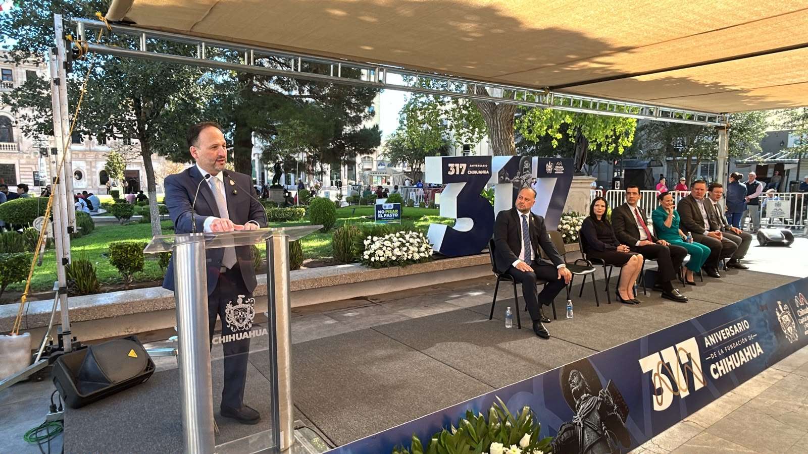 Conmemoran el 317 aniversario de Chihuahua en Plaza de Armas