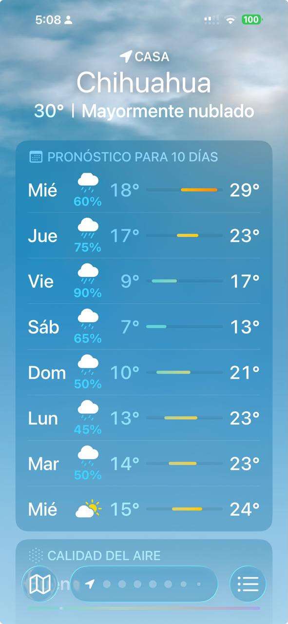 Alertan por lluvias en próximos días en Chihuahua 