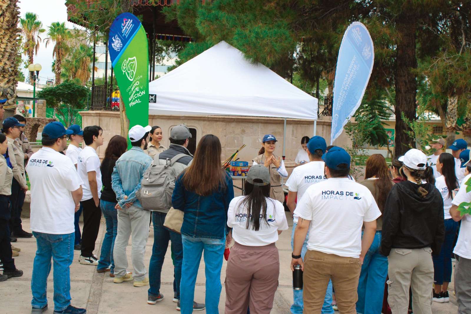 Refuerzan áreas verdes del Parque Lerdo con 108 nuevos árboles