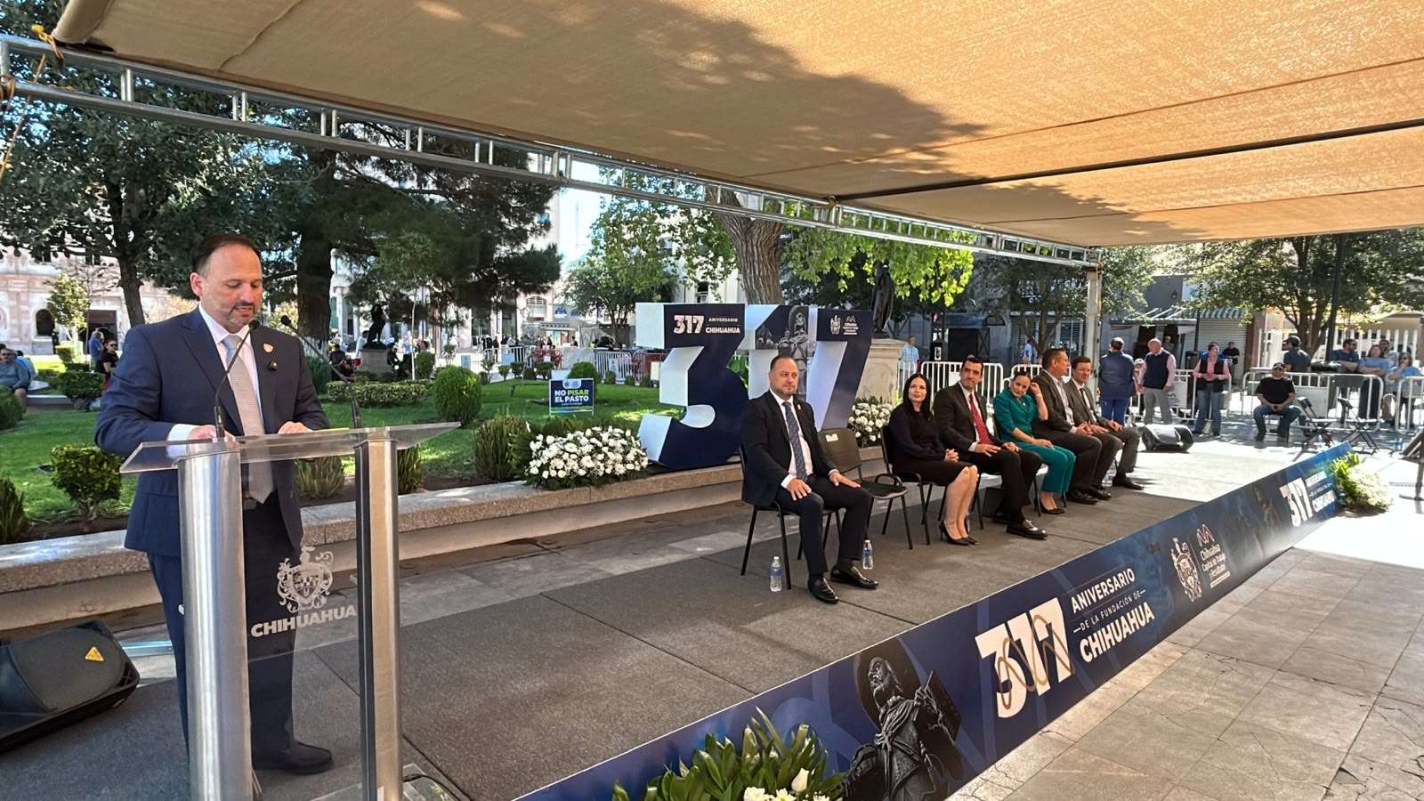 Conmemoran el 317 aniversario de Chihuahua en Plaza de Armas