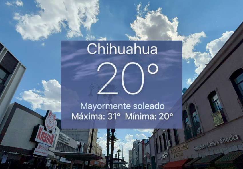 Inicia el martes con clima de 20°C; se espera máxima de 31°C