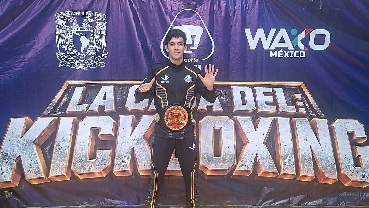 Gana estudiante de la Uach campeonato nacional de kickboxing